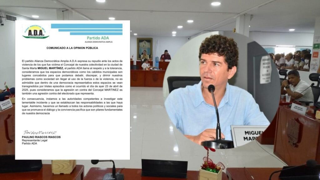 ADA condena agresión al concejal Miguel Ignacio Martínez