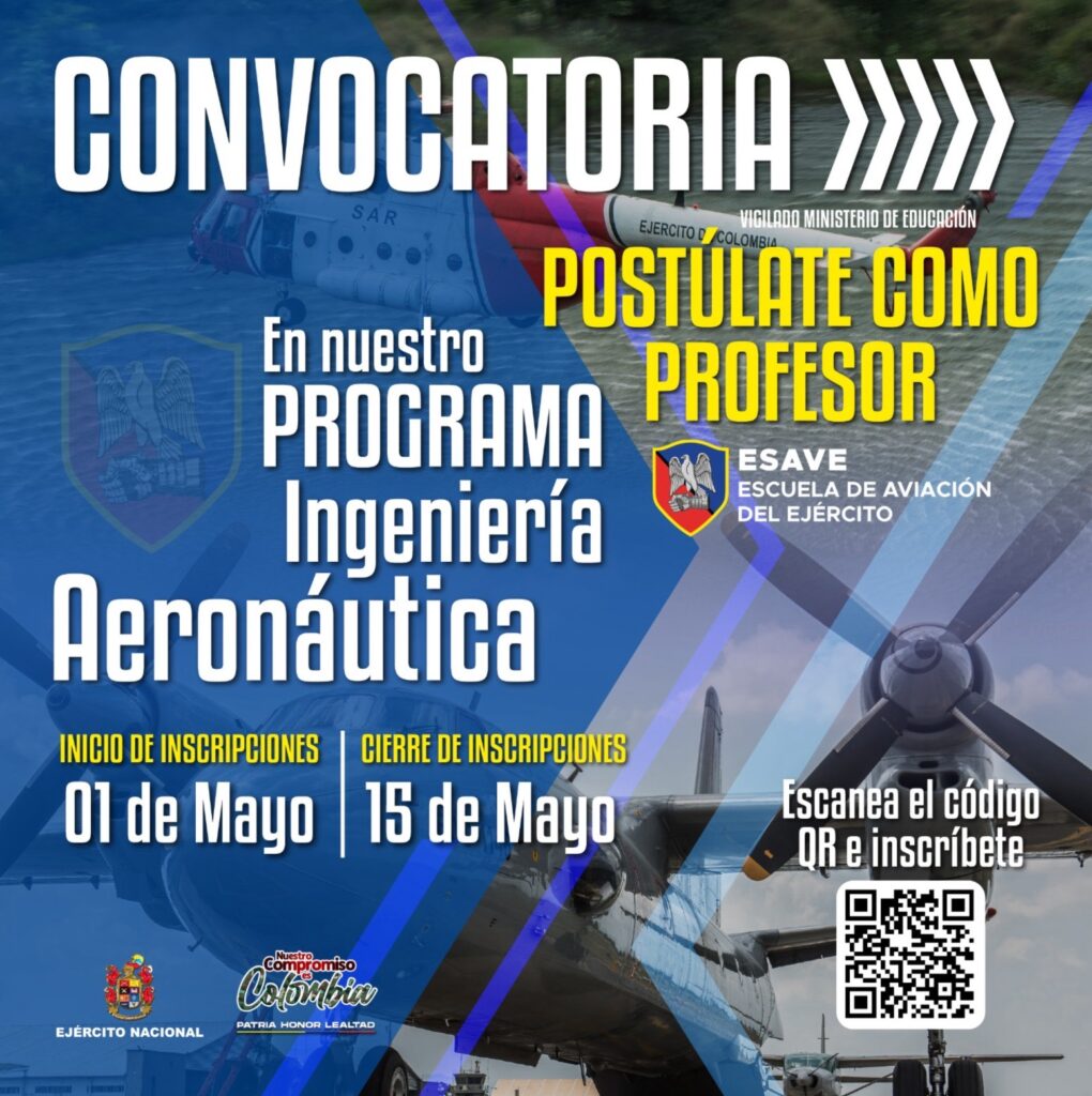 Convocatoria pública para la Escuela de Aviación del Ejército Nacional